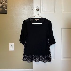 Loft Black Sweater with attached Top
